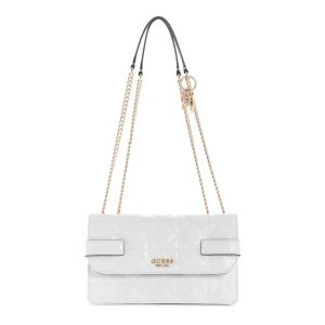 Guess, Malia, Synthetic Leather, Textile Bag, White, GG848821, For Women, 25 x 15 x 9 cm
