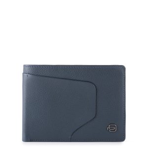 Piquadro, Akron, Leather Wallet, PU257AOR-B, Blue, For Men