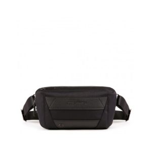 Piquadro, Trakai, Leather Fanny Pack, Black, 27 x 14.5 x 7.5 cm, For Men